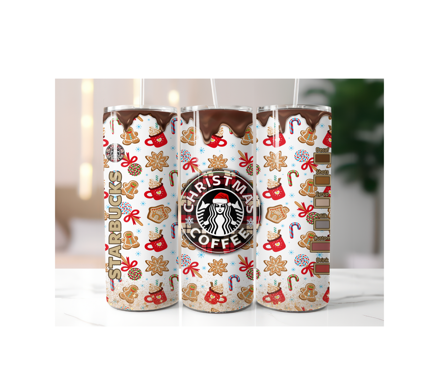 Starbys Christmas Coffee Tumbler