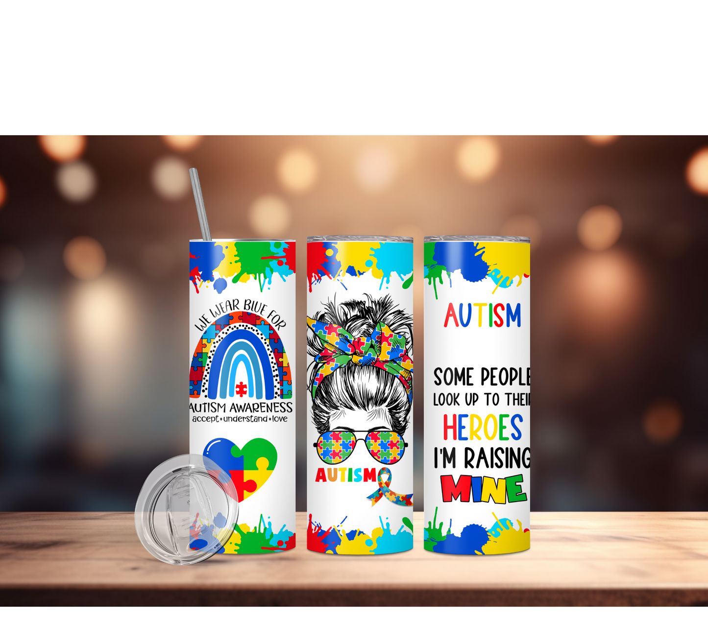 20oz Tumbler Autism Mom